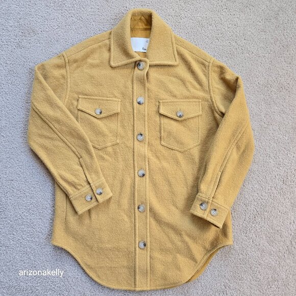 Wilfred Jackets & Blazers - Wilfred Free Wool Ganna Mustard Yellow Shirt Jacket Shacket XXS *RUNS BIG*